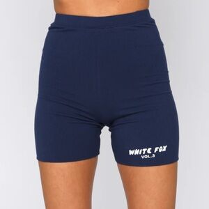 White Fox Navy Bike Shorts